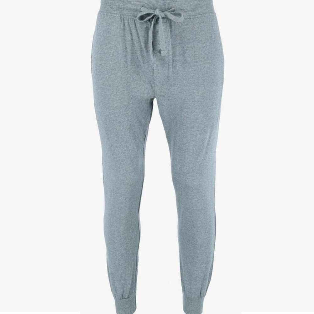 NWT Hanes Jogging Pants Mens S Joggers with Pockets Drawstring Heather Gray Cuff